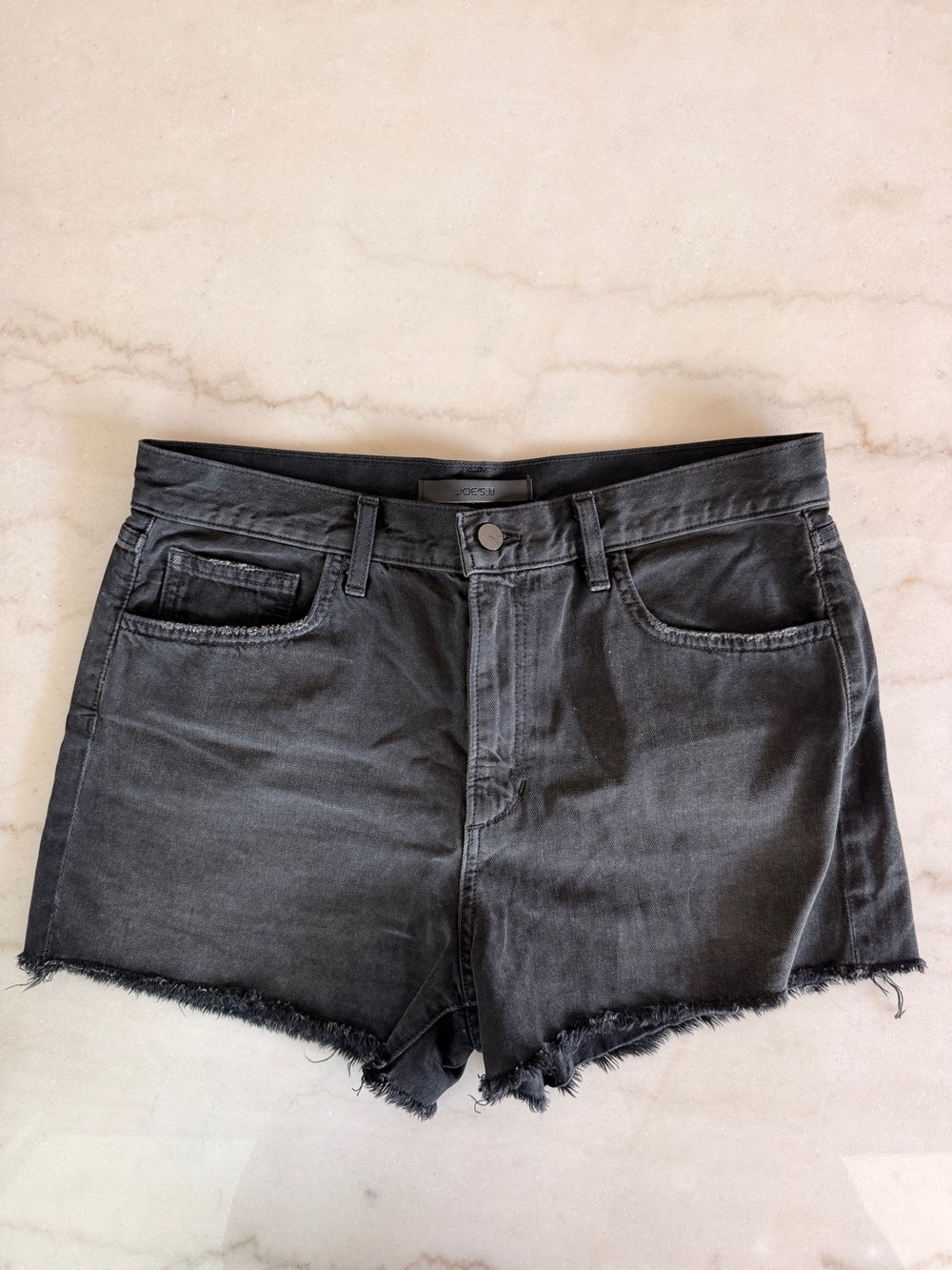 Joe's Jeans Black Frayed Hem Denim Shorts